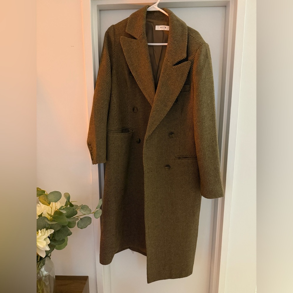 Astr Brown Double-Breasted Trench Coat